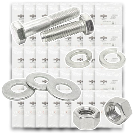 Boltsandnuts.Com Inch 316 Stainless Hex Cap Screws, Hex Nuts, Flat & Lock Washers - 2011 PCS Assortment Kit #521